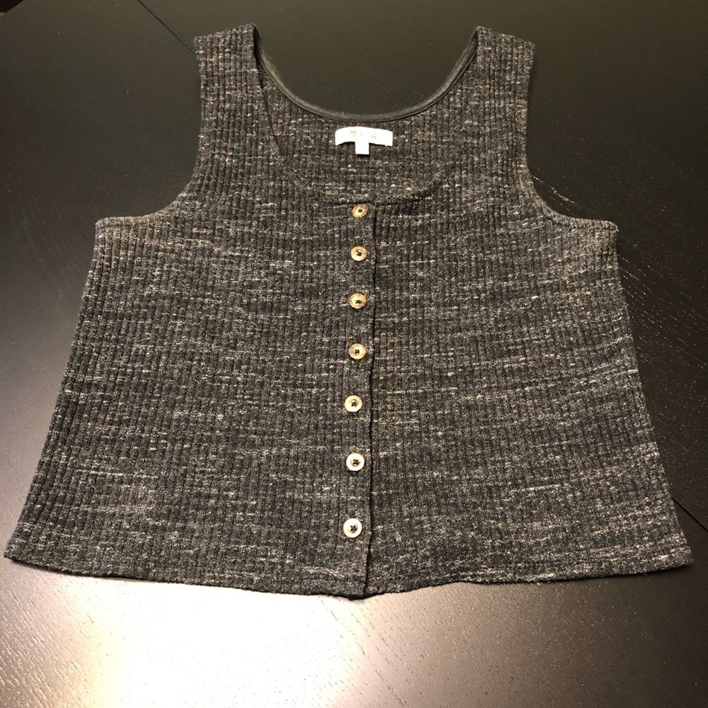 Madewell knit button cropped front tank